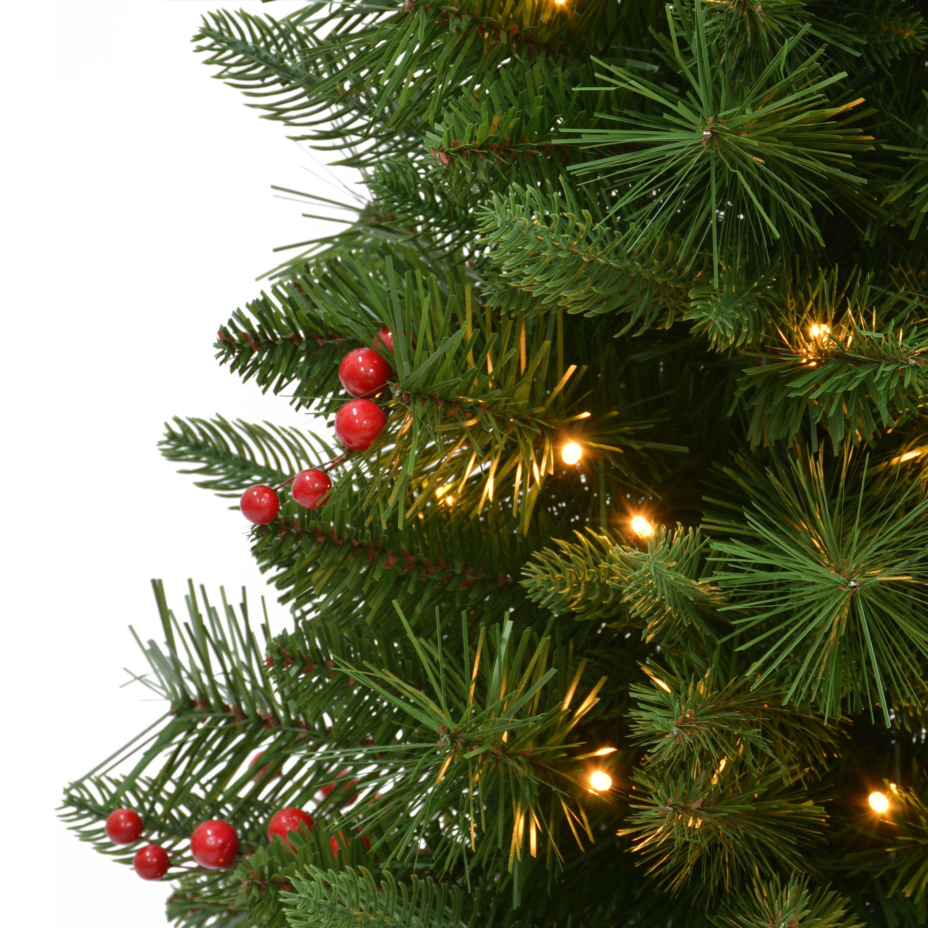 Set of 2 Battery-Operated Pre-Lit Potted Oregon Fir Trees